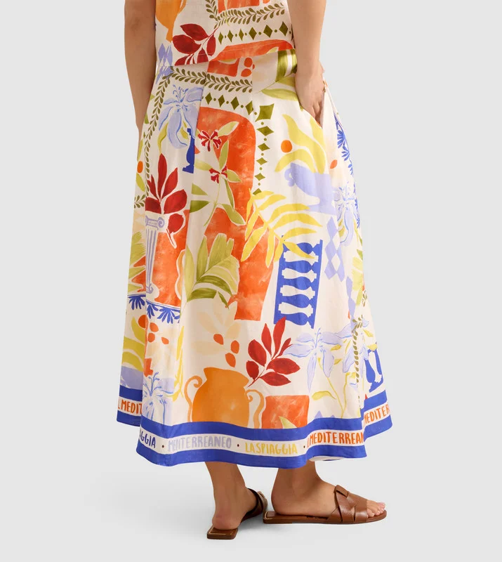 forever new  PERLA Printed Midi Skirt for Women | Best Price UAE